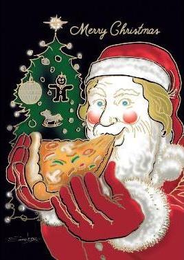 Santa with Pizza-1027